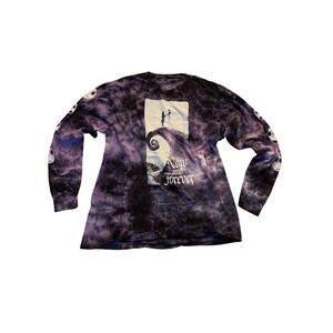 Disney Nightmare Before Christmas Tie Dye Long Sleeve Shirt Jack Sally XL Purple